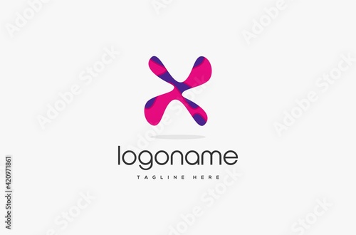 Letter X abstract playful logo design