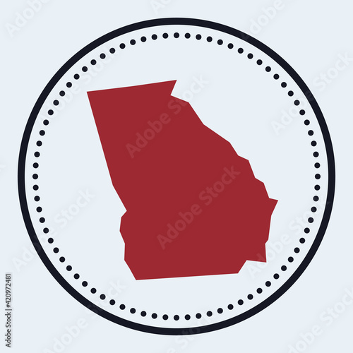 Georgia round stamp. Round logo with us state map and title. Stylish minimal Georgia badge with map. Vector illustration.