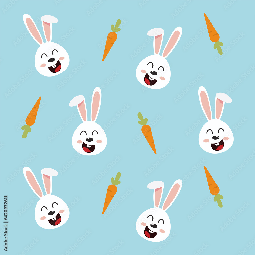 Rabbit and carrot pattern vector Rabbit and carrot pattern vector