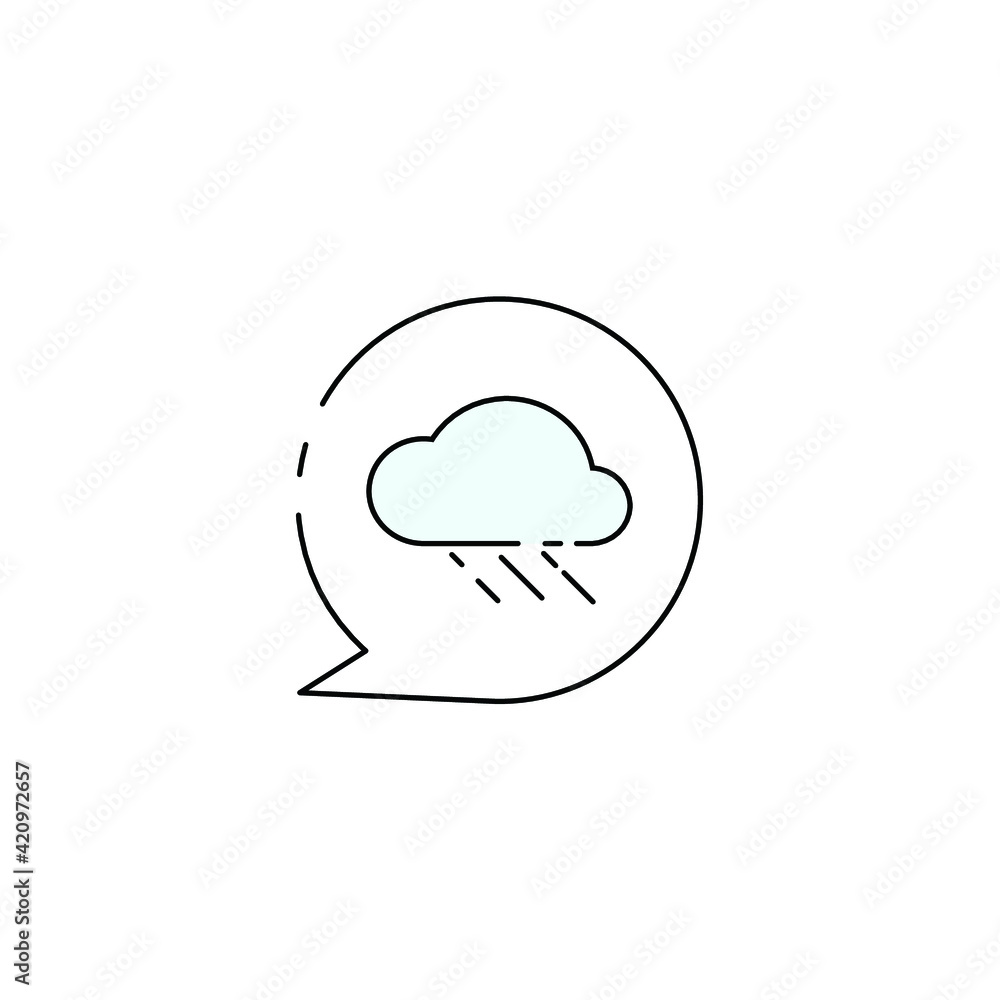 Rain cloud in bubble chat Rain cloud in bubble chat