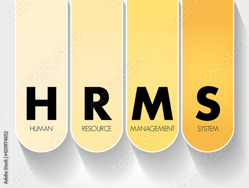HRMS - Human Resource Management System acronym, business concept background