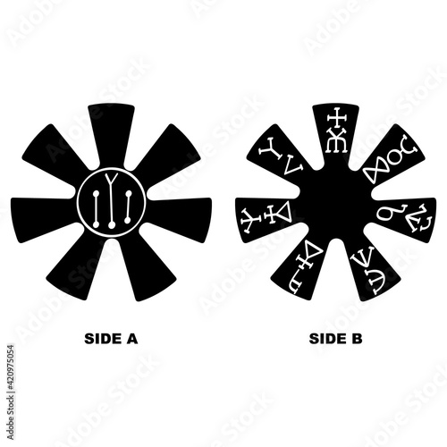 vector icon with The Pliska Rosette medieval Bulgarian symbol for your project