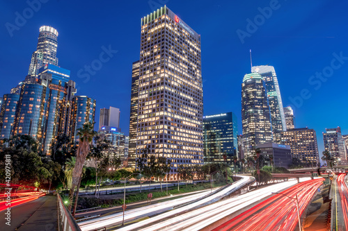 Photo of downtown Cityscape Los Angeles at nigth © khalid