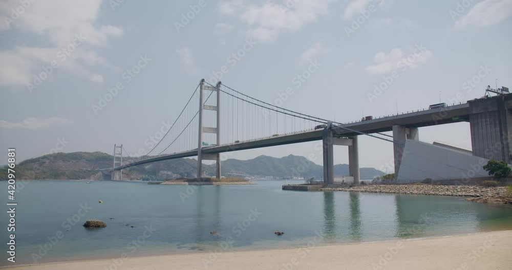 Tsing Ma Suspension bridge in Hong Kong city Tsing Ma Suspension bridge in Hong Kong city