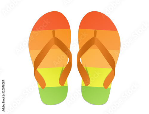 Flip-flops with bright striped colors