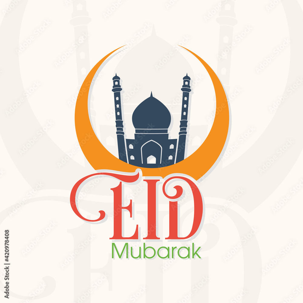 Eid Mubarak greeting card for the Muslim community festival celebration. Eid Mubarak greeting card for the Muslim community festival celebration.