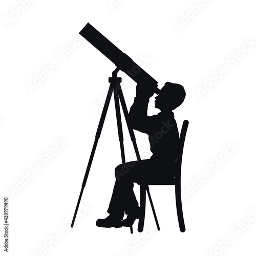 Astronomical background Telescope logo icon sign