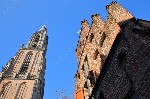 The impressive Onze Lieve Vrouwe Toren (Church tower of our Lady) in Amersfoort, Utrecht, Netherlands photo