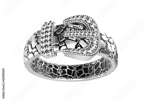 Crocodile Belt Ring For Men 3D CAD Design 3D Rendering, O1T31
