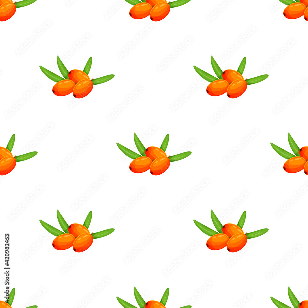 Seamless pattern of sea buckthorn. Natural organic sea buckthorn seamless pattern vector illustration bright seamless vector pattern with sea buckthorn. autumn is warm. Vector illustration Seamless pattern of sea buckthorn. Natural organic sea buckthorn seamless pattern vector illustration bright seamless vector pattern with sea buckthorn. autumn is warm. Vector illustration