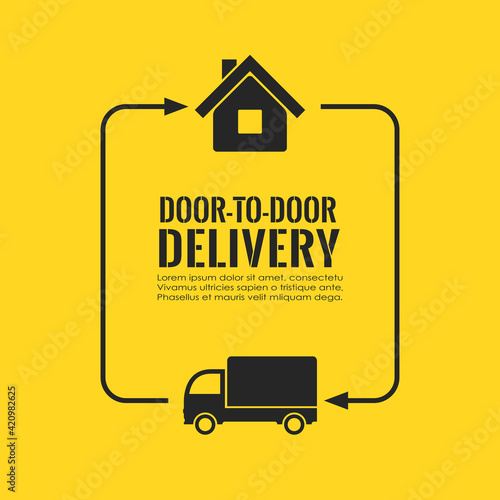 Parcel delivery service, vector poster