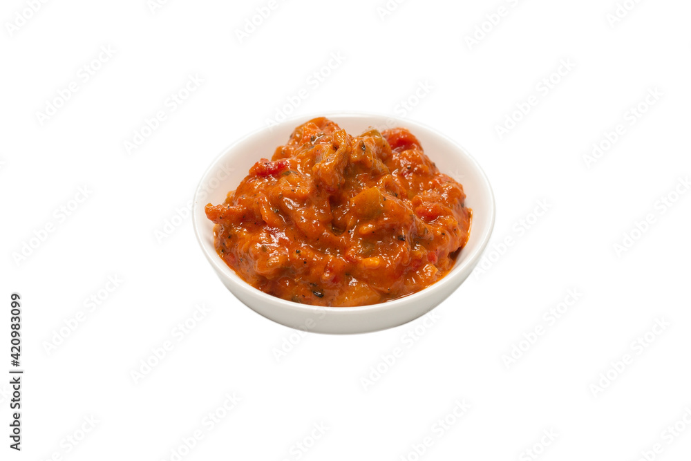 Vegetable stew in a bowl isolated on white background. Vegetable stew in a bowl isolated on white background.