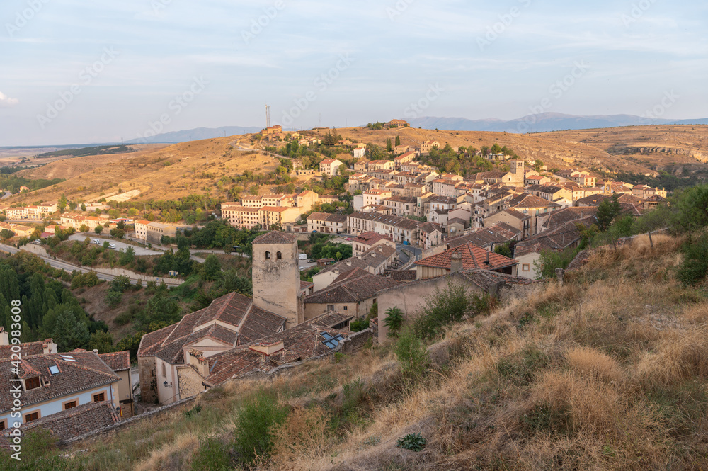 Exterior view of the medieval town of Sepúlveda, one of the most beautiful towns in Spain in Segovia