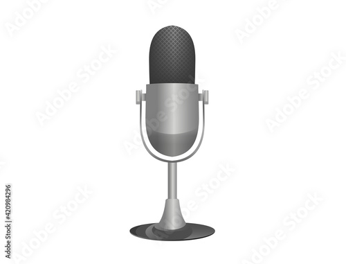 The microphone is black and silver