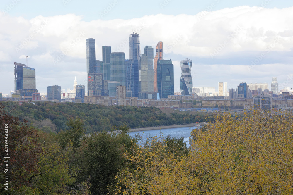 View from Vorobyovy Hills on the Moscow-City View from Vorobyovy Hills on the Moscow-City