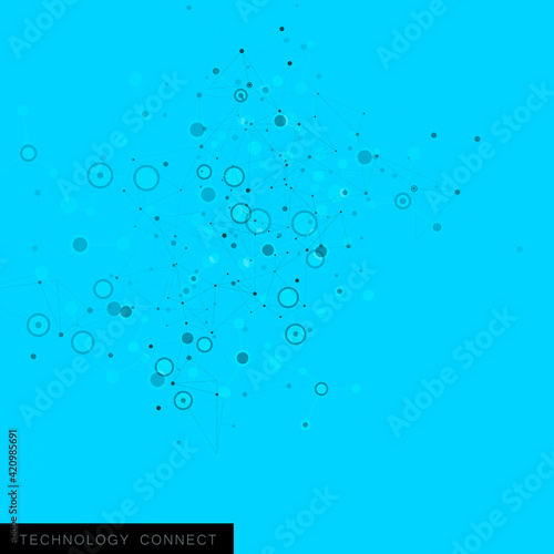 Abstract design on white backdrop. Global network connection concept. Abstract technology background. Modern vector illustration