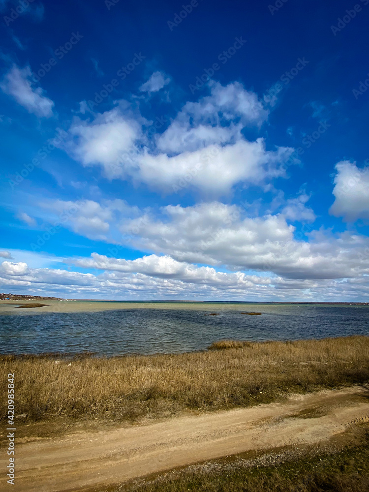 landscape with lake and sky