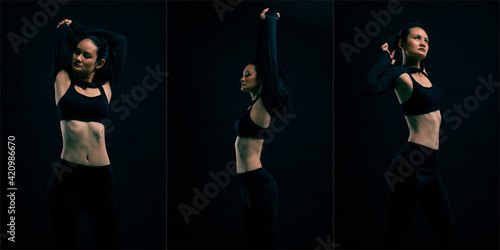 Wallpaper Mural Fitness woman exercise warm up stretch arms legs Torontodigital.ca