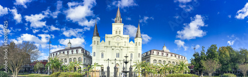 Jackson Square on a beautiful winter day, New Orleans, Louisiana - Panoramic view