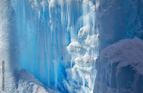 Frozen mountain waterfall texture
