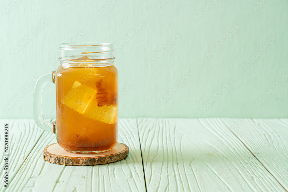 Delicious sweet drink tamarind juice and ice cube Delicious sweet drink tamarind juice and ice cube