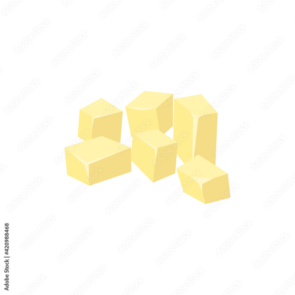 Potato Cube Slices Composition