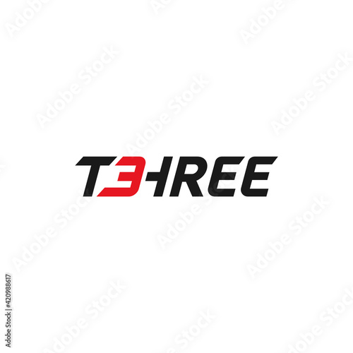 Number three lettering, creative logo design. © Vector Ace