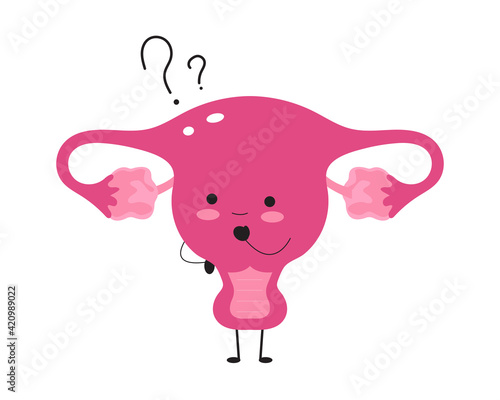 Cute uterus with confused expression