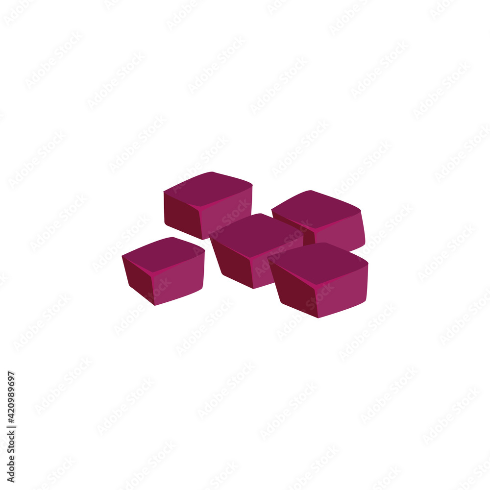 Beet Root Cubes Composition