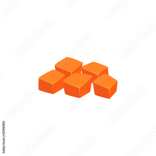 Carrot Cube Slices Composition