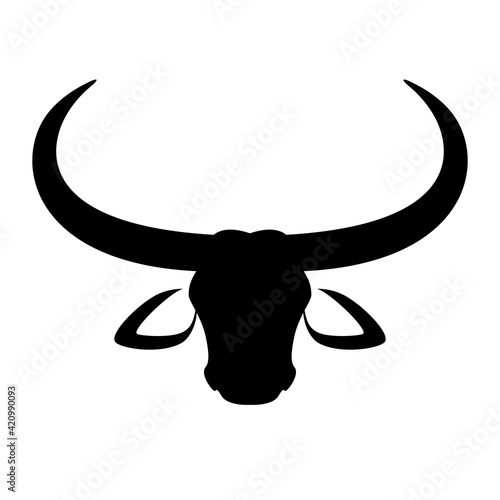 Water buffalo icon isolated on white, vector illustration