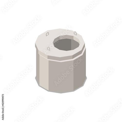 Concrete Hatch Isometric Composition