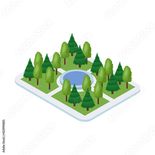 Modern Public Park Composition
