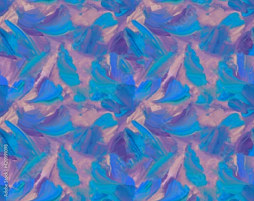 Obraz na płótnie Abstract pattern, hand drawn. Painted by gouache. Oil effect.