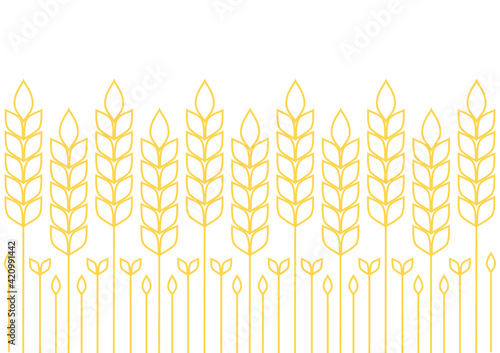 Wheat pattern wallpaper. oat symbol. free space for text. rice sign. Rice pattern wallpaper.