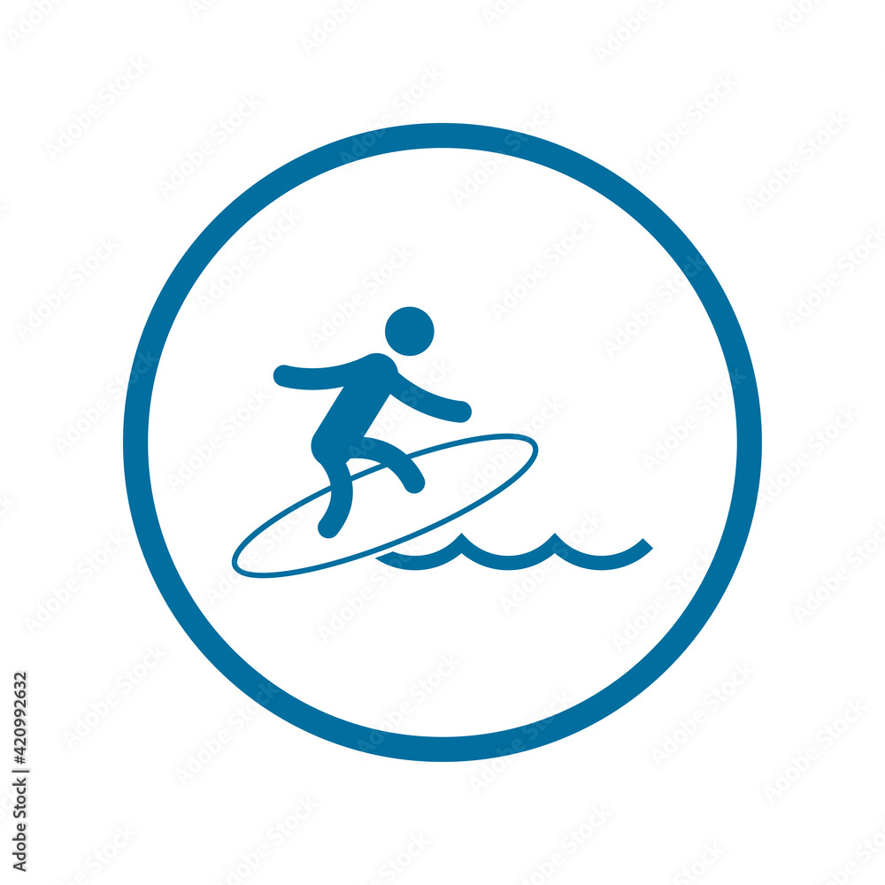 Surfboard symbol. Surfboard logo design.