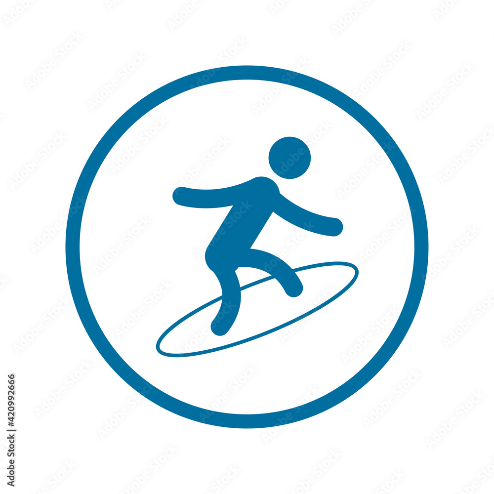 Skateboard logo design. Skateboard doodle symbol on white background.