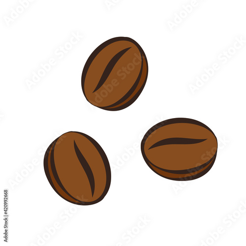 Coffee beans vector. Coffee beans on white background. free space for text.