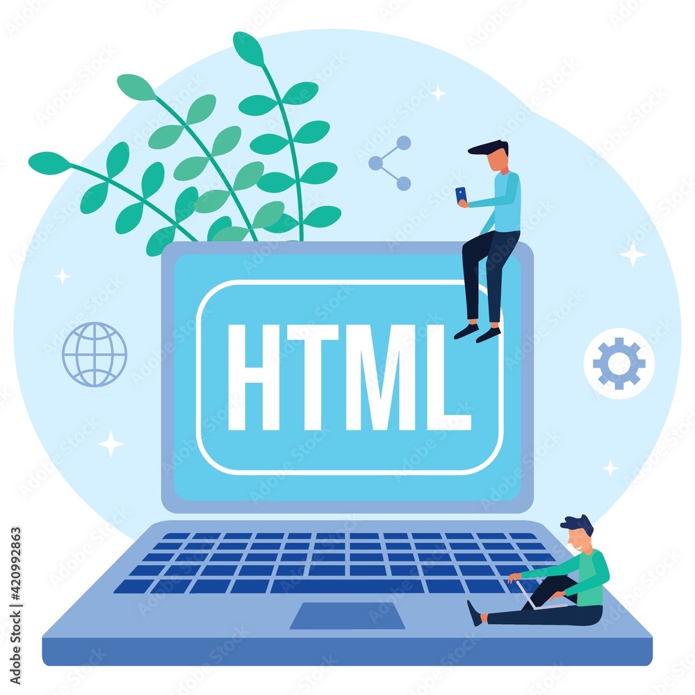 Illustration vector graphic cartoon character of html