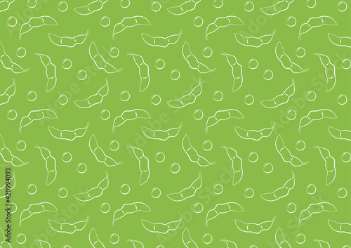 Green peas pattern wallpaper. Green peas vector on white background.