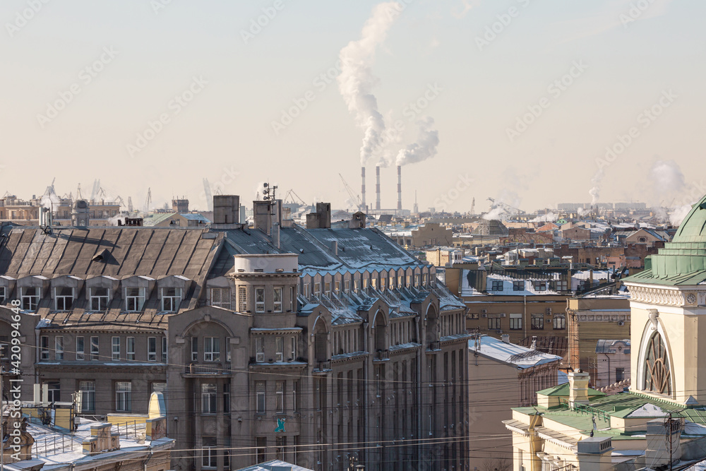 Bird view on the metropolitan Russian city. Bird view on the metropolitan Russian city.
