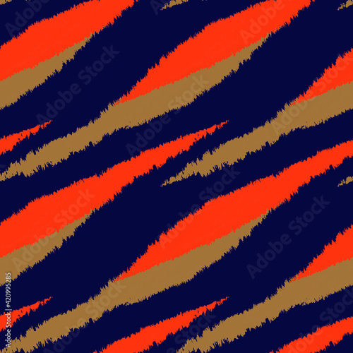 Orange Brush stroke fur pattern design for fashion prints, homeware, graphics, backgrounds