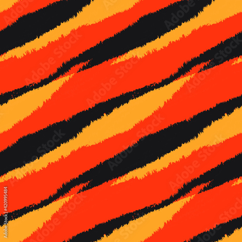 Orange Brush stroke fur pattern design for fashion prints, homeware, graphics, backgrounds
