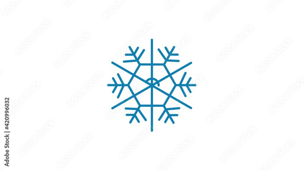Snowflake self drawing animation with alpha channel luma matte for your design. Blue. Snowflake self drawing animation with alpha channel luma matte for your design. Blue.