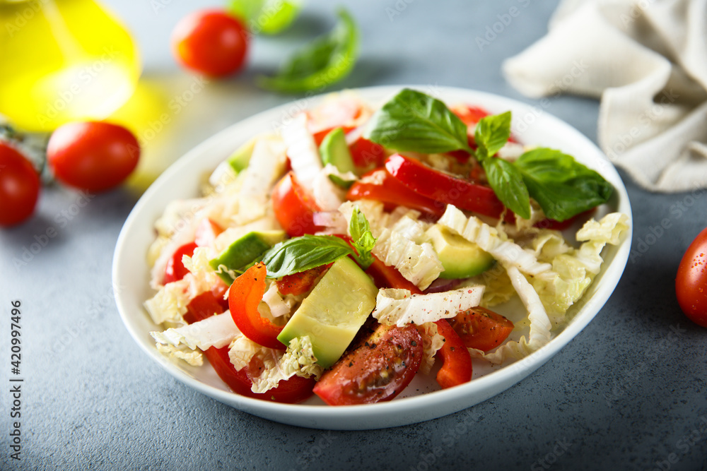 Chinese cabbage salad with avocado Chinese cabbage salad with avocado
