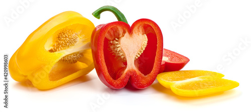 Bell pepper mix, isolated on white background. High resolution image