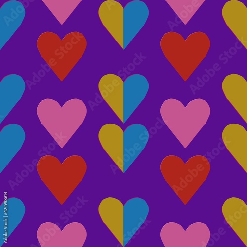 seamless pattern with hearts design