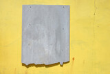 Banner of background of old dirty yellow wall with gray tiles put for text