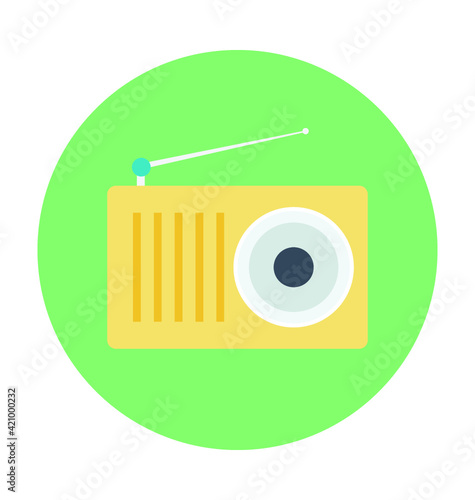 Radio Colored Vector Icon