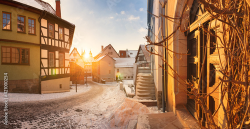 Panorama Blick vom Schlossberg auf Schmalkalden im Winter